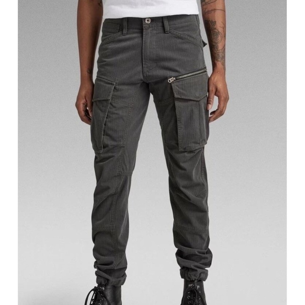 NWT G-Star Raw Rovic Zip 3D Cargo Pants Men's 32x30 Raven Gray Cotton Twill Slim